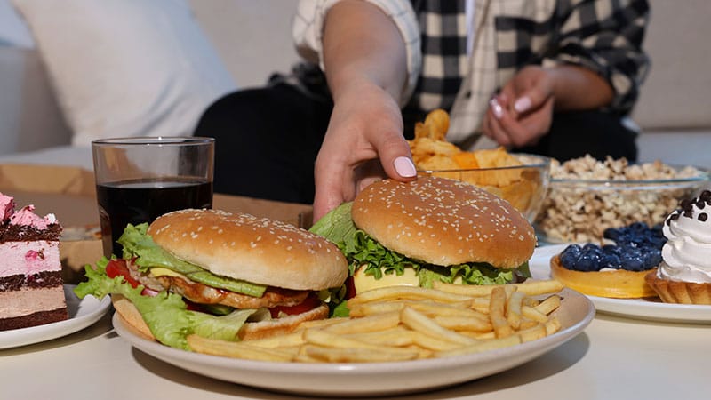 photo of junk food consumption