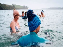 photo of Group of open water swimmers