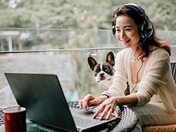 photo of Asian woman work from home