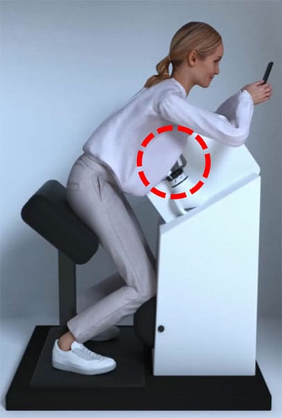 photo of clinical breast examination by device