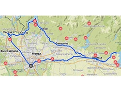 photo of The route consists of six stages going through: Milan - Varese - Bergamo - Bellagio - Bergamo - Salo - Brescia