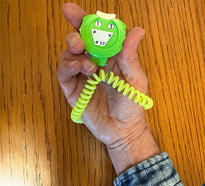 photo of a hand counter