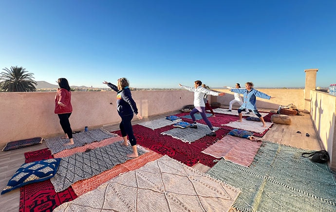photo of rooftop yoga