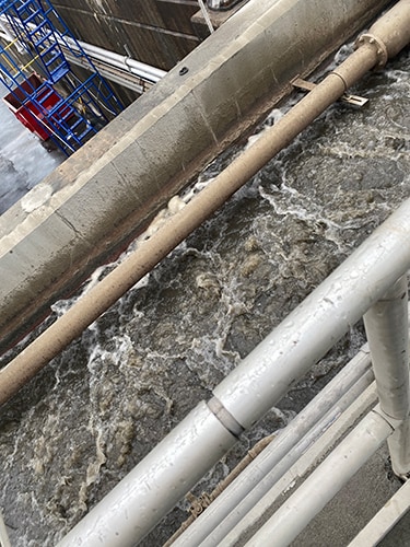 photo of Wastewater flows toward treatment tanks at a facility near Philadelphia.