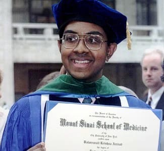 photo of Ambati at his medical school graduation, May 1995