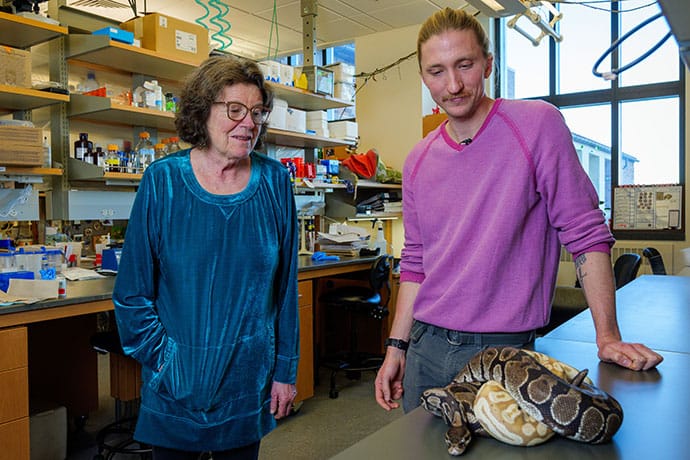 photo of Leslie Leinwand, PhD, and friends in the lab.