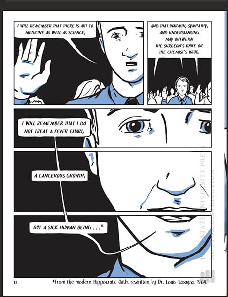 photo of An image from Gray's forthcoming graphic memoir “The Human Remains: Drawing Out Compassion in Medicine