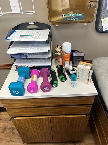 photo of Some of the props Dr. Asha Shajahan uses in the office to help educate her patients. 